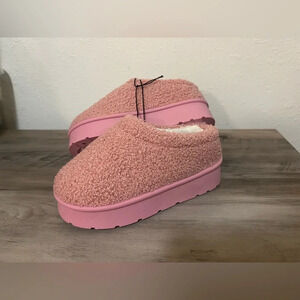 Love 83 Little & Big Girls Teddy Sherpa Scuff Platform Slipper, Size 12, NWT